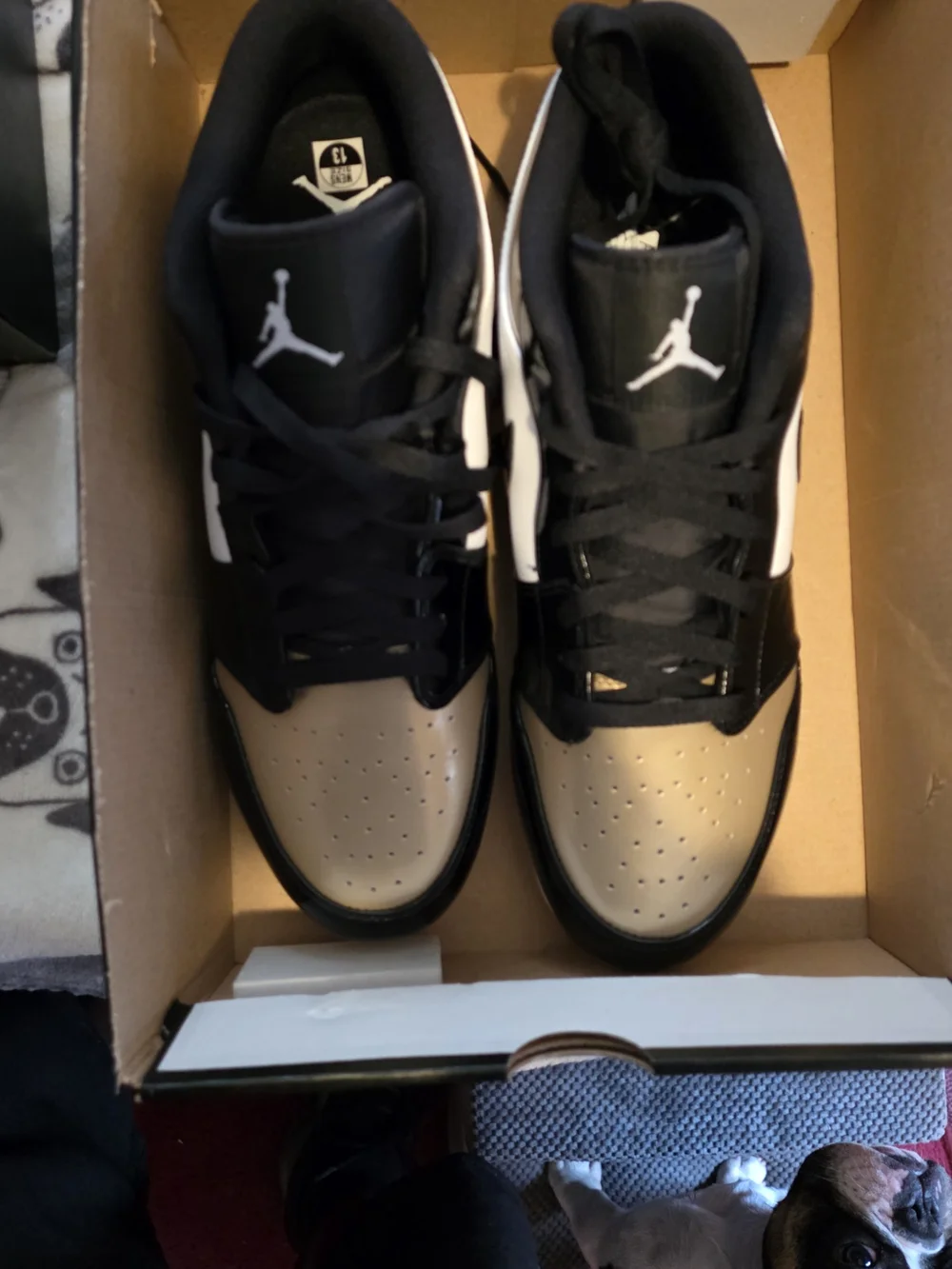 Air Jordan 1 Low TD Shoe Box (Black with Gold Accents)